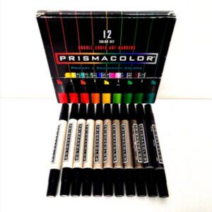 D/C Prismacolor 12 Color Dbl Ended Art Markers in StandingBox w/11 FrenchGray